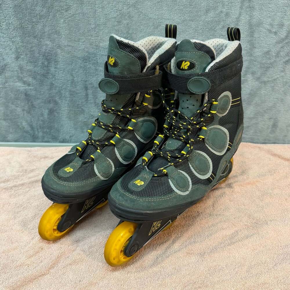 K2 Impulse-M Inline Skates Size US 12.5 Black Green Yellow Rollerblades